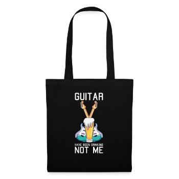 Lustiges E-Gitarren Spruch Motiv und Gitarrist - Stoffbeutel - Schwarz - Vorne
