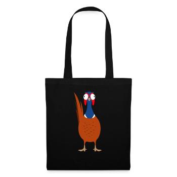 Coq faisan Oiseau Drôle Drôle - Sac en tissu - noir - Devant