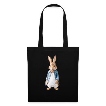 Niedlicher Hase braun 17 - Stoffbeutel - Schwarz - Vorne