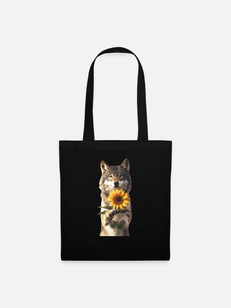 Wolf - Stoffbeutel - Schwarz