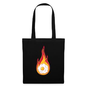 hot fire flames burn torch fried egg cook - Tote Bag - black - Front