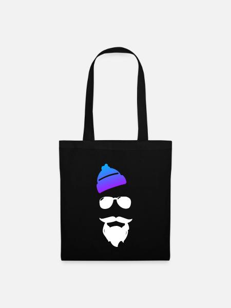 Hip Santa - Bart mit Mütze - Stoffbeutel - Schwarz