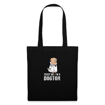 Dogtor Arzt Vintage Veterinary Haustier Sprüche - Stoffbeutel - Schwarz - Vorne