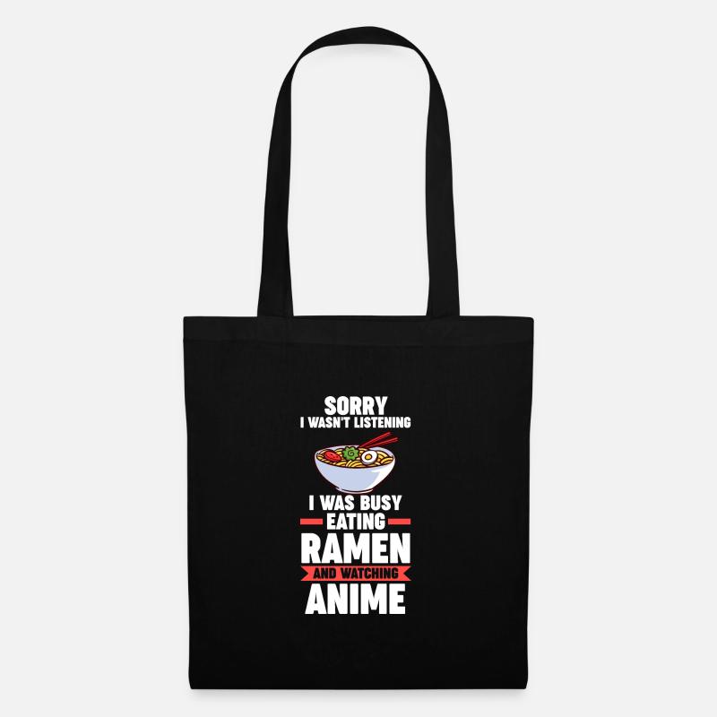 Anime Merch Anime Ramen Südkorea Geschenk - Stoffbeutel - Schwarz
