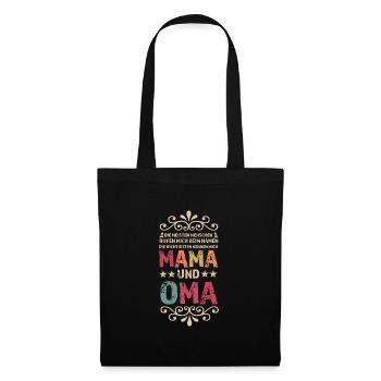 Mama & Oma Familie Mutter Geschenk - Stoffbeutel - Schwarz - Vorne