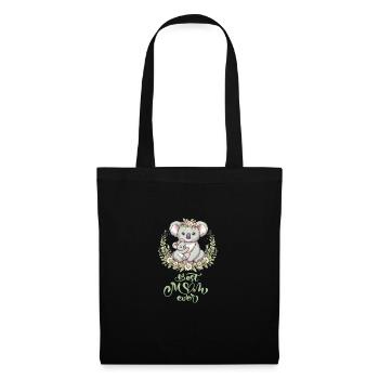 Best Mom Ever Koala Embrace Floral Wreath - Stoffbeutel - Schwarz - Vorne