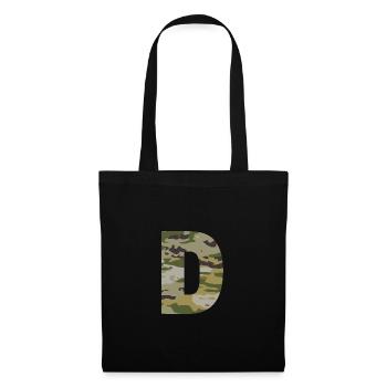 Lettre de camouflage D - Sac en tissu - noir - Devant