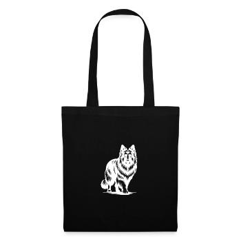 Berger Chien Portrait Style de Tatouage - Sac en tissu - noir - Devant