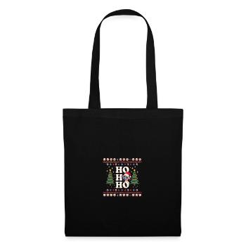 ho ho ho - schaf spruch - Ugly Christmas - Stoffbeutel - Schwarz - Vorne