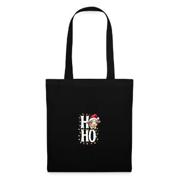 ho hoho - schaf spruch - Weihnachtshemd - Stoffbeutel - Schwarz - Vorne
