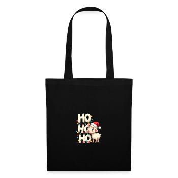 ho ho ho schaf spruch weihnachts hemden für männer - Stoffbeutel - Schwarz - Vorne