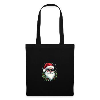 Cooler Weihnachtsmann mit Sonnenbrille Weihnachten - Stoffbeutel - Schwarz - Vorne