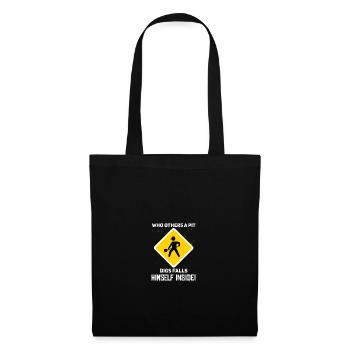 Qui d’autres creusent une fosse - Denglish Dictons Denglisch - Sac en tissu - noir - Devant