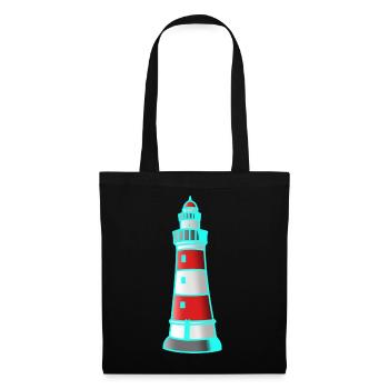 Leuchtturm Nautik Seefahrt Maritim Xmas - Stoffbeutel - Schwarz - Vorne