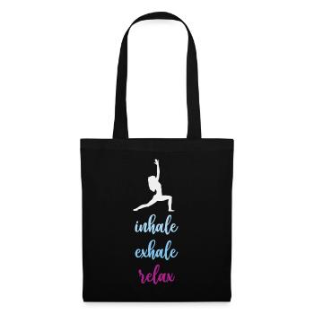 Yoga - Inspirez. Exhaler. Se détendre. - Sac en tissu - noir - Devant