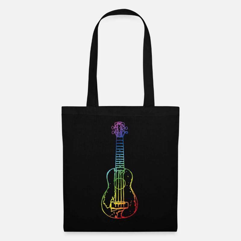 Ukulele im Vintage-Stil - Stoffbeutel - Schwarz