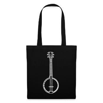 Dessin au trait de banjo - Sac en tissu - noir - Devant