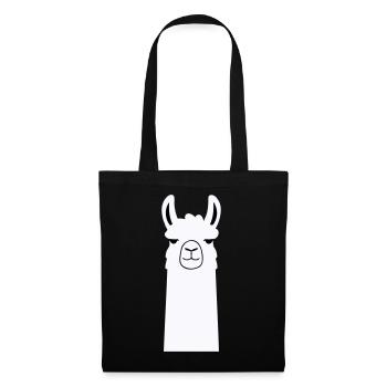 Adorable lama de dessin animé - Sac en tissu - noir - Devant