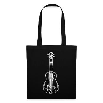 Ukulele Zeichnung - Stoffbeutel - Schwarz - Vorne