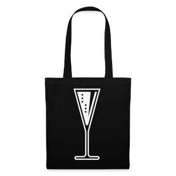Glass Of Sparkling Wine (Funnel / Closed / White) - Tote Bag - black - Front