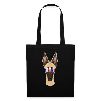 Malinois France Sunglasses I French Flag - Stoffbeutel - Schwarz - Vorne