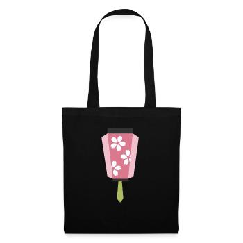 Japanische Lampe mit Kirschblüten - Stoffbeutel - Schwarz - Vorne