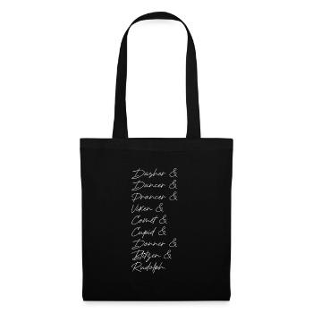 Reindeer | Rudolph, St. Nicholas, Christmas, Party - Tote Bag - black - Front