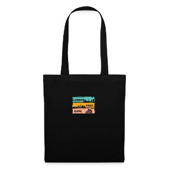 Retro London Paris Rome Sight Europe Traveler Gift - Tote Bag - black - Front