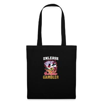Gambling Glückspiel Kasino Vintage Gambler Sprüche - Stoffbeutel - Schwarz - Vorne