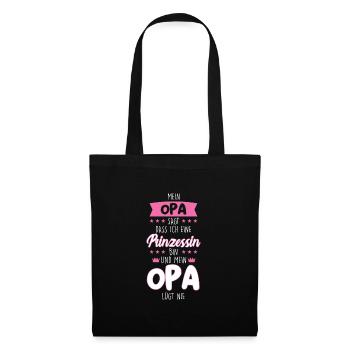 Enkelin Opa Großvater Geschenk - Stoffbeutel - Schwarz - Vorne