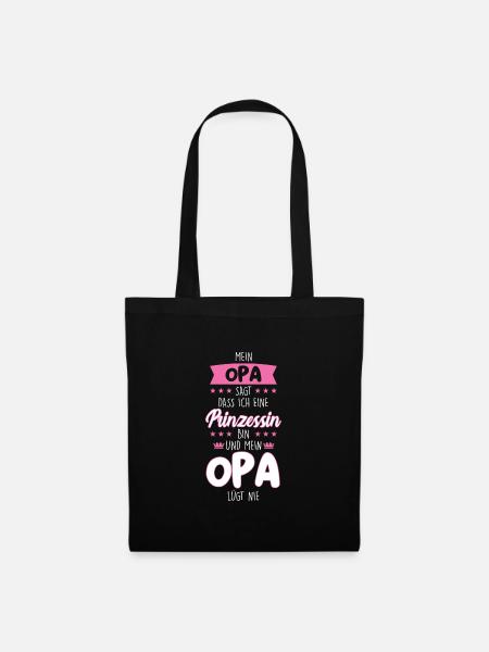 Enkelin Opa Großvater Geschenk - Stoffbeutel - Schwarz