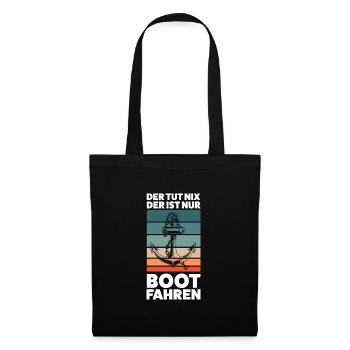 Boot Segeln Segelboot Geschenk - Stoffbeutel - Schwarz - Vorne