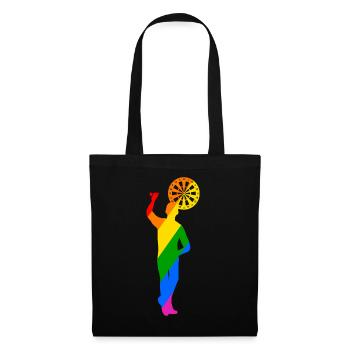 colorful dart player throwing with left - Tote Bag - black - Front