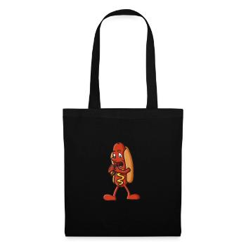 A hot dog eats a small hot dog - Tote Bag - black - Front