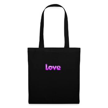 Text Love - Stoffbeutel - Schwarz - Vorne