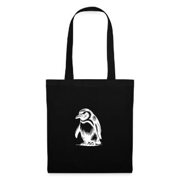 Listiger cleverer Kinder Pinguin Tattoo Style - Stoffbeutel - Schwarz - Vorne