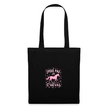 J'Peux Pas J'Ai Cheval - Rose - Sac en tissu - noir - Devant