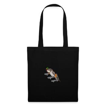 Robin Duck Owl Skateboard Bird - Sac en tissu - noir - Devant