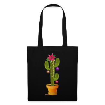 Christmas decorated cactus poinsettia - Tote Bag - black - Front