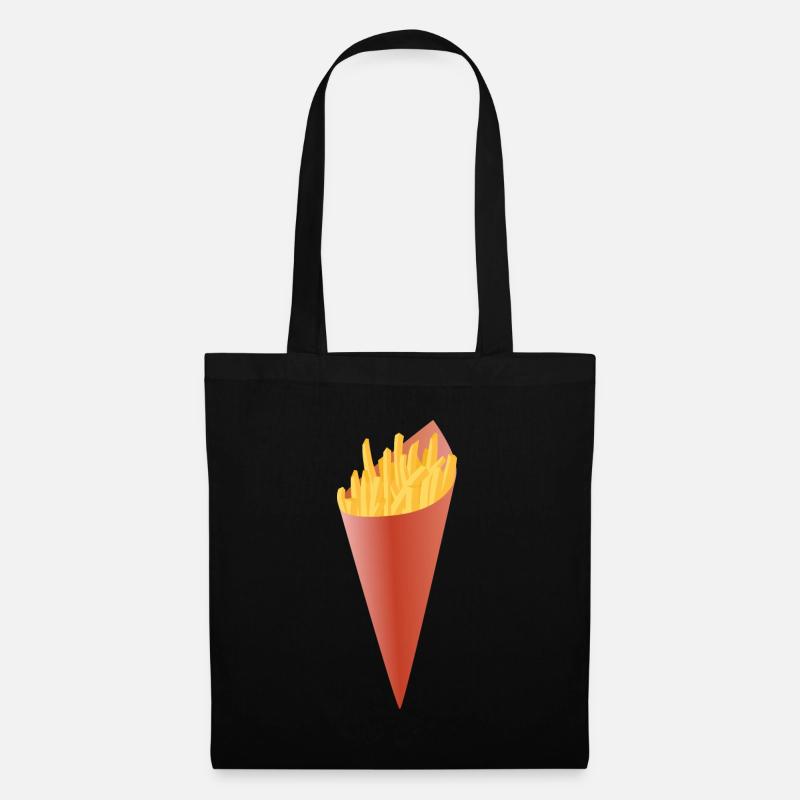 Pommes Tüte - Stoffbeutel - Schwarz