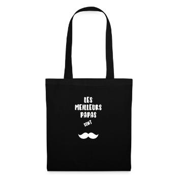Les meilleurs papa sont moustachus - Sac en tissu - noir - Devant