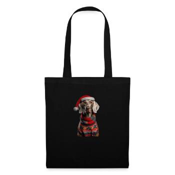 Weimaraner Weihnachten - Stoffbeutel - Schwarz - Vorne