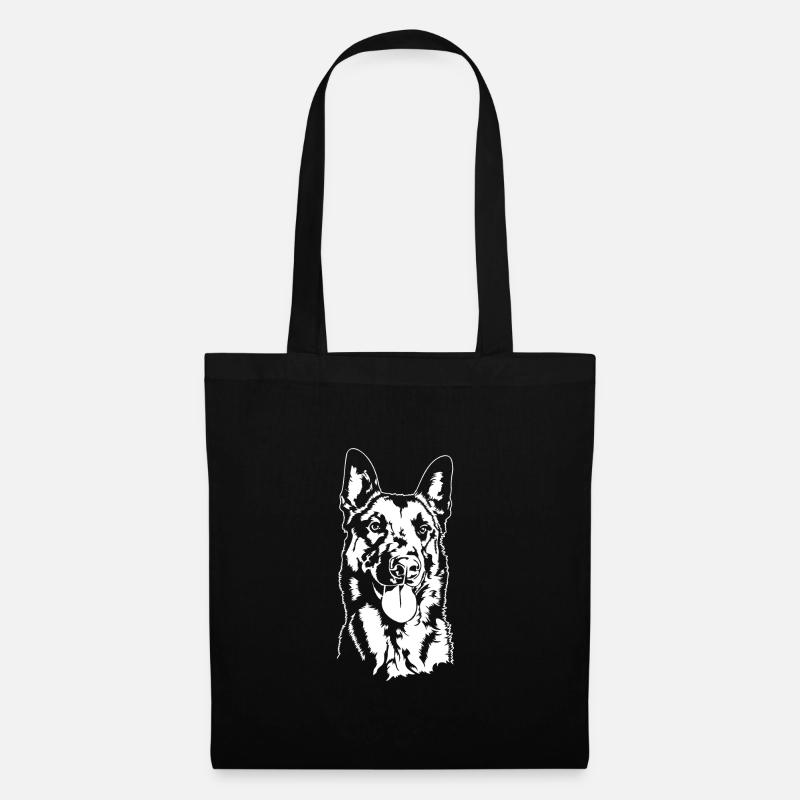 Belgian Malinois Portrait Hund Hunde Wilsigns - Stoffbeutel - Schwarz
