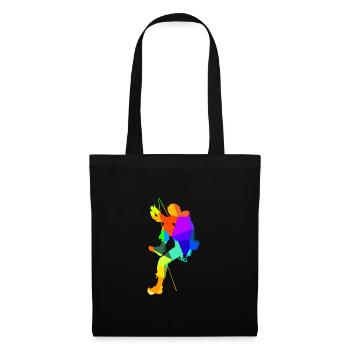 Klettern Bouldern Regenbogen Farben Polygon Sport - Stoffbeutel - Schwarz - Vorne