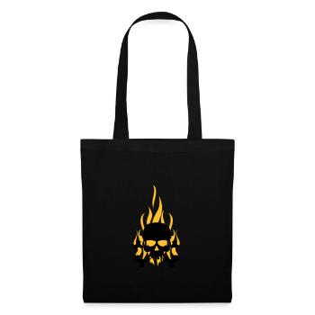 skull_flames - Tote Bag - black - Front