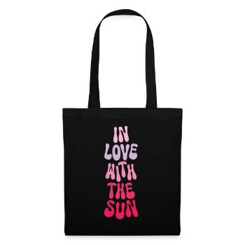 In love with the sun Spruch Sommer Sonne Retro - Stoffbeutel - Schwarz - Vorne