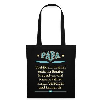 BD - Papa Vorbild Trainer Berater Freund Chef - Stoffbeutel - Schwarz - Vorne