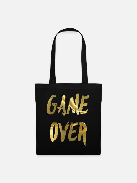 Goldenes Game Over Design - Stoffbeutel - Schwarz