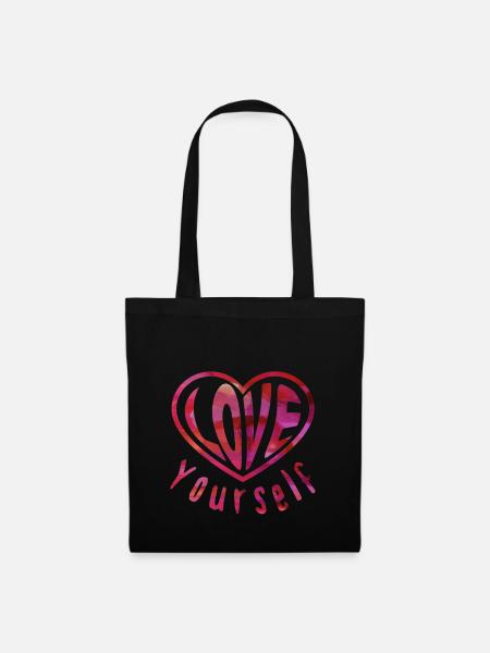 Love Yourself - Herz - Stoffbeutel - Schwarz