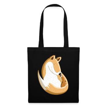 Fox avec bébé I grossesse I cadeau pour enfants - Sac en tissu - noir - Devant